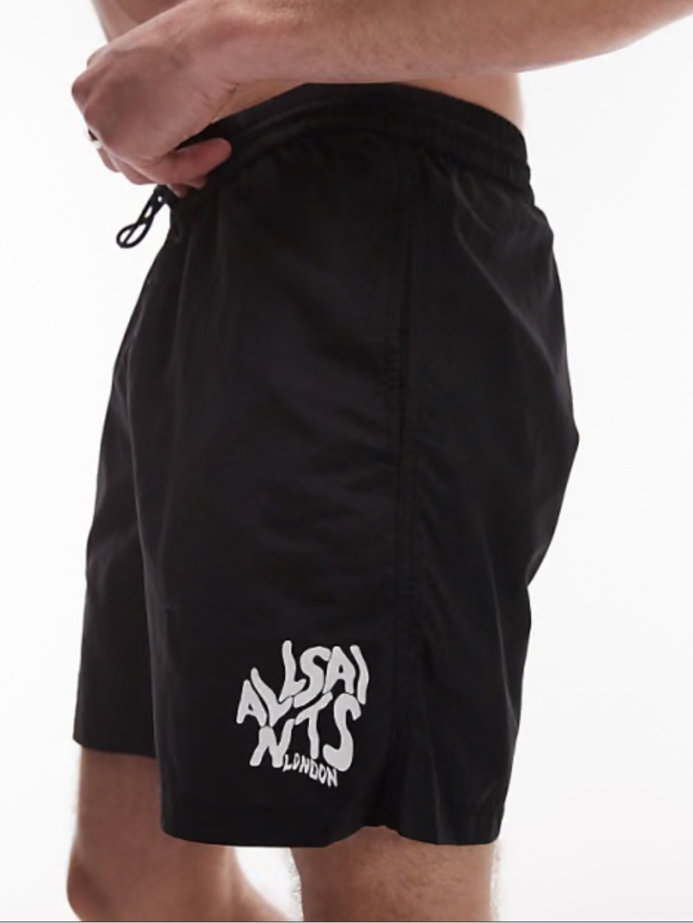 AllSaints Jet Black Orlando Swim Shorts
